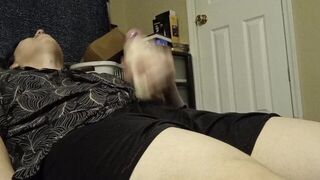 Guy trys to beat his dick but uses a fleashlight instead - porn video