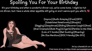 Brunette BBW Girlfriend Spoils You For Your Birthday Audio Roleplay - porn video