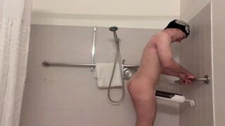 Busting a Huge Nut With Automatic Stroker in the Shower - porn video