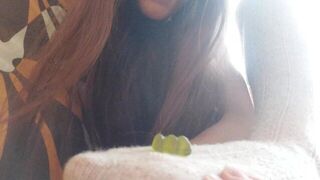 Giantess plays with you in her socks before swallowing you - porn video